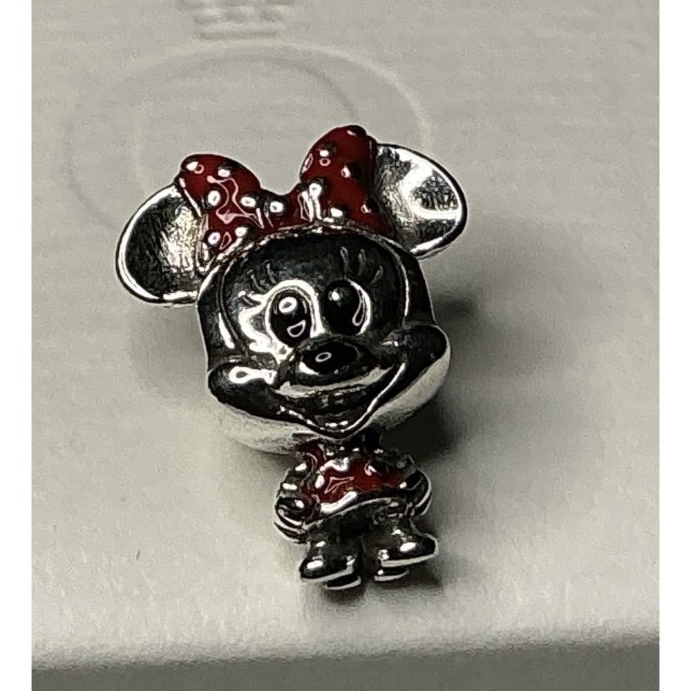 Pandora Disney Minnie Mouse Charm ALE 925 Sterling Silver Red Enamel